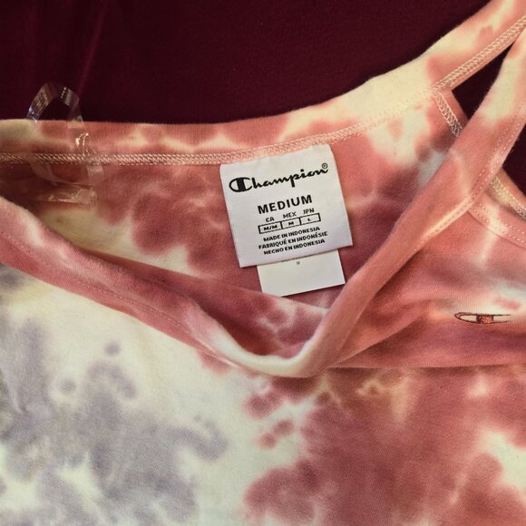 Champion tie dye off shoulder crop top, size M - Picture 2 of 6